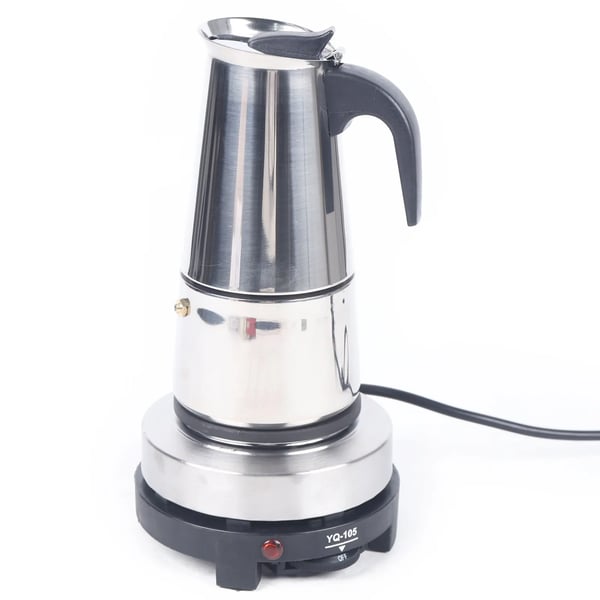 Espressomaskin, Elektrisk, 6 Koppar, Silver
