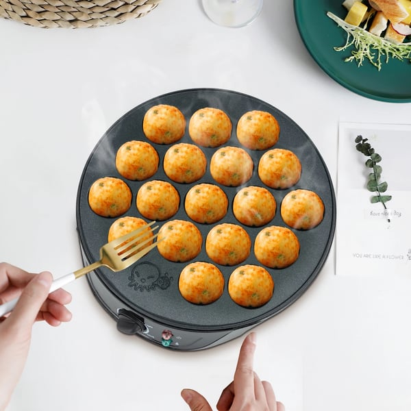Takoyaki-valmistaja, 18 reikää, sähköinen keittokone,musta