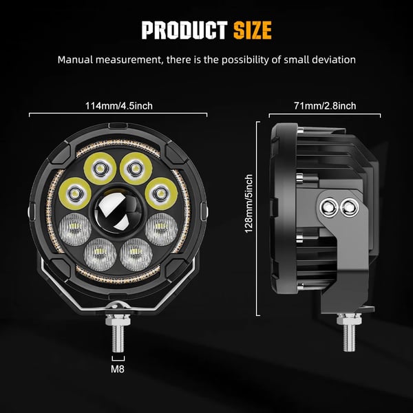 LED Spotlights, Høj Effekt, Vandtæt Design,2PCS LED Arbejdslampe