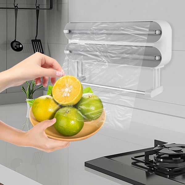 Plastfolie Dispenser, Væghængt, Magnetisk Skæreværktøj,M