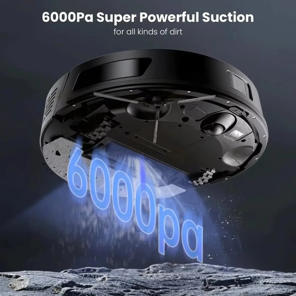 Robotstøvsuger, 6000Pa sugeevne, Lidar-navigation,EU, Q8 Robotstøvsuger Sort