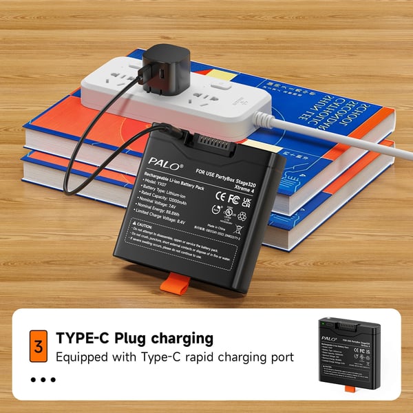 Batteri, 12000mAh kapacitet, USB-C opladning,1PC