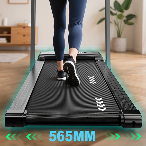 Løbebånd, Foldbart Design, Hastighedsområde 1-12 km/t, Løbeplade 1280×565 mm, Løbebåndslængde 1065 mm, Justerbar Stigning, Bluetooth-forbindelse