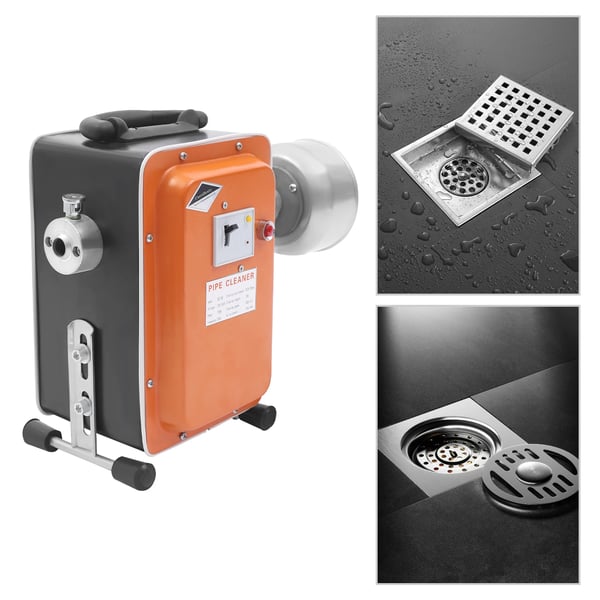 Afløbsrensermaskine, Ren Kobbermotor, Ergonomisk Design,Appelsin