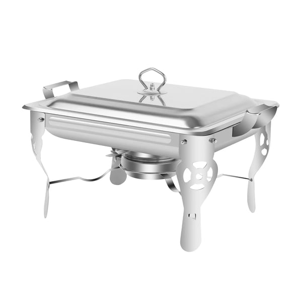 Chafing Dish, Rustfrit Stål, 6 Liter Kapacitet, 40 cm x 25 cm x 20 cm, Dobbeltvægget Isolering, Elegant Design