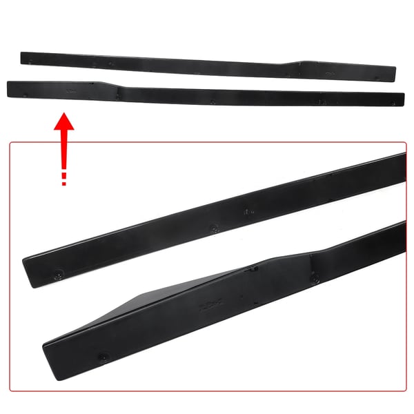 Side Skirt Extensions, AC Style Design, Kompatibel med Luksus Coupe Køretøj,Glansende sort