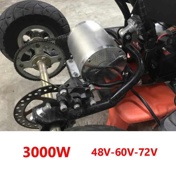Børsteløs Motor Kit, 3000W Effekt, Høj Effektivitet,Sølv