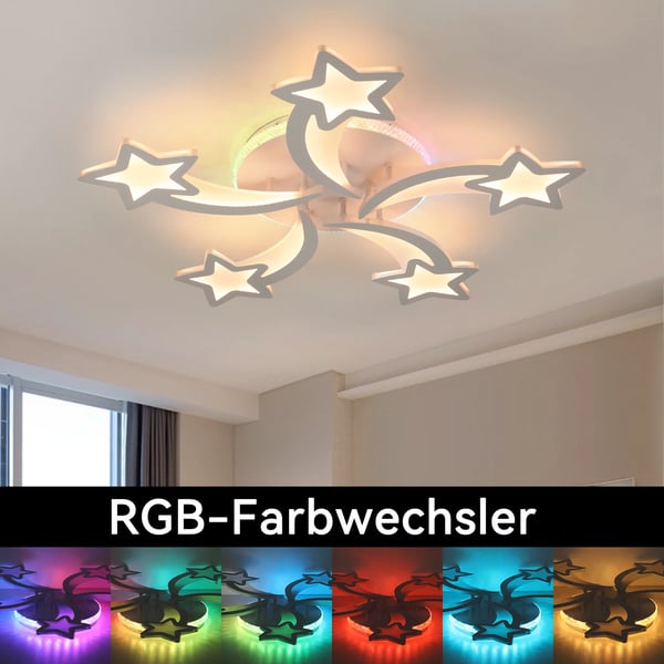 54W LED Loftlampe, RGB Farveskift, Justerbar Lysstyrke,54W, foranderlig