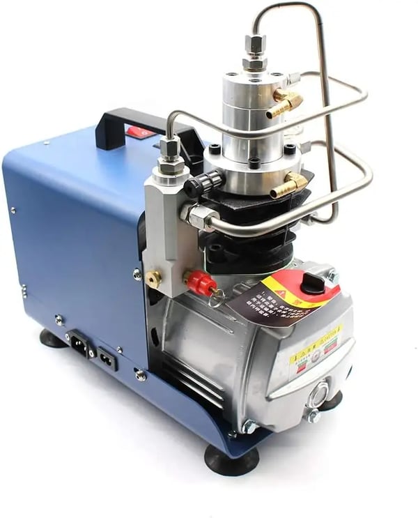 Högtrycksluftpump, 4500 PSI, vattenkyld,Blå