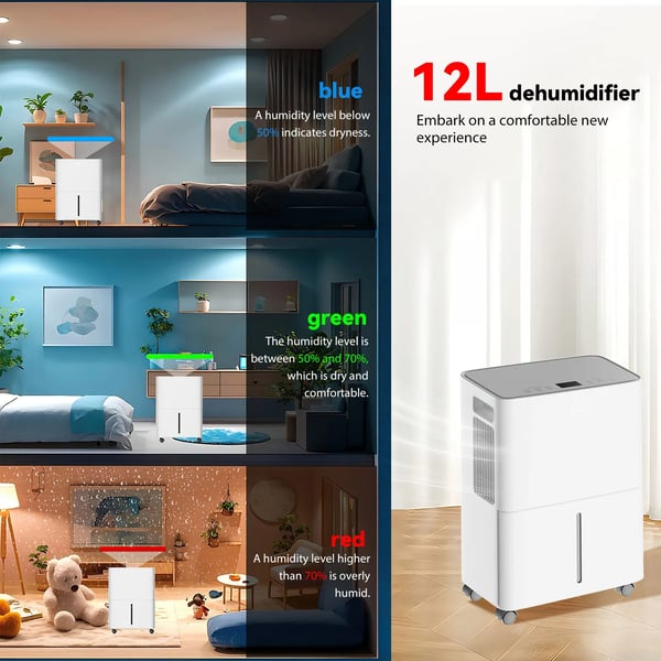 Affugter, 12L Fugtudtagning, Stille Drift,220V, EU stik