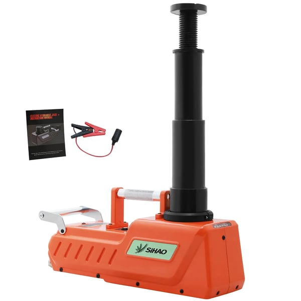 Elektrisk hydraulisk donkraft, løftehøjde 15,7 tommer, løftekapacitet 2 tons, strømkilde 12V DC, vægt 11 lbs, dimensioner 13,8 x 9,8 x 6,5 tommer