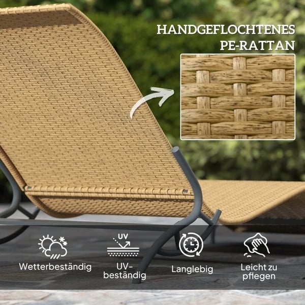 Strandstol, Vandafvisende Materiale, Nem Montering, 166x63x76 cm,166×63×76 cm