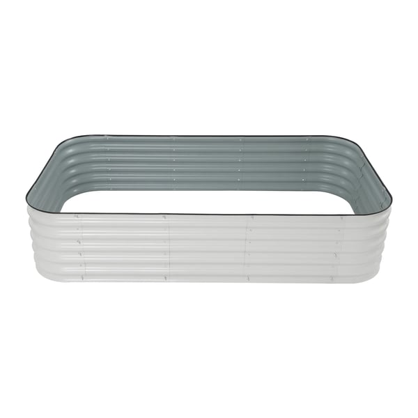 Hævet Havebed, Aluminium-zink Belagt Stål, 94,49 x 23,62 x 17 tommer, Åben-bund Design, Rustfri, Holdbar