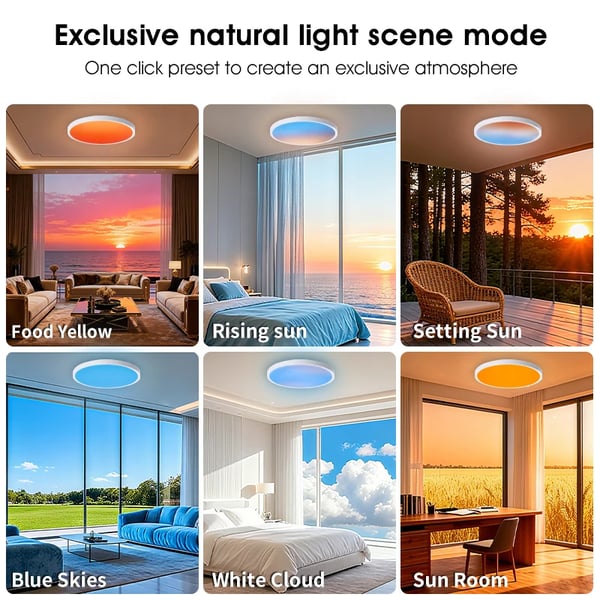 Loftlampe, Smart Kontrol, Ambient Belysningsfunktioner,19tommer-50W, ændrebar