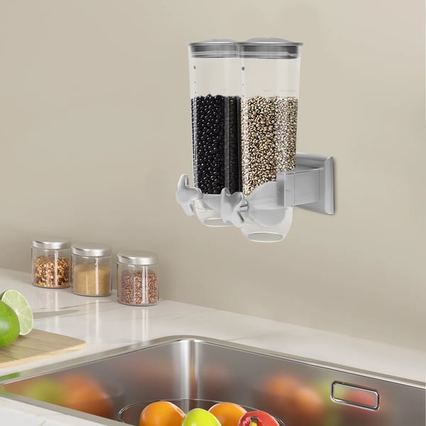 Cereal Dispenser, Holdbar plastik, 12,5 x 6,5 x 4,5 tommer, Rummer op til 3,5 liter, Justerbar dispensermekanisme, Støvfri låg