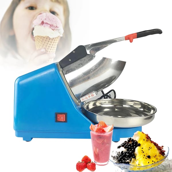Elektrisk Ismaskine, 380W Effekt, 2200 RPM Rotationshastighed, 65 kg/t Knusningskapacitet,Blå, EU
