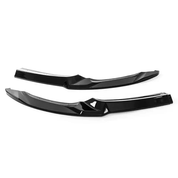 Front Bumper Lip, ABS Plast, 8 cm Højde, 18 cm Bredde, CS Version Kompatibilitet, Blank Sort Finish
