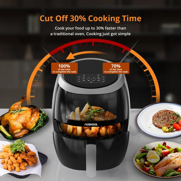 Air Fryer Ovn, 1800 Watt, 8L Kapacitet, 220-240V Spænding, Dimensioner 39x31x30 cm, Alsidige Madlavningsmuligheder