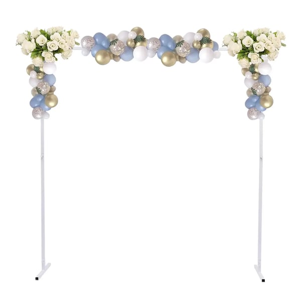 Bröllopsbåge, Metallställ, Elegant Festdekoration,L, VIT