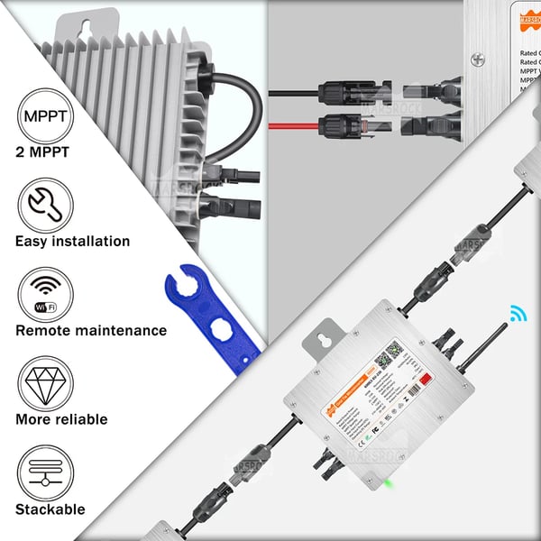 Microinverter, Udgangseffekt, IP67 Vandtæt Vurdering, Modul-Niveau MPPT,600W, 230V