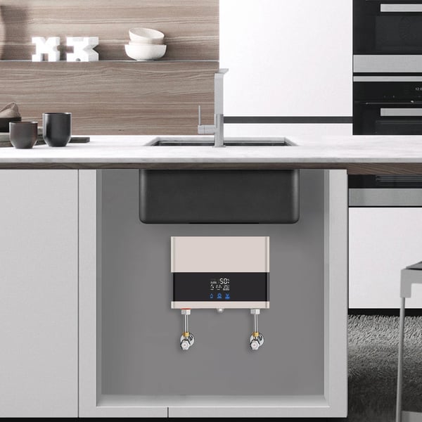 Elektrisk Øjeblikkelig Vandvarmer, Berøringsskærmskontrol, Vandtæt Design,220V, Gylden