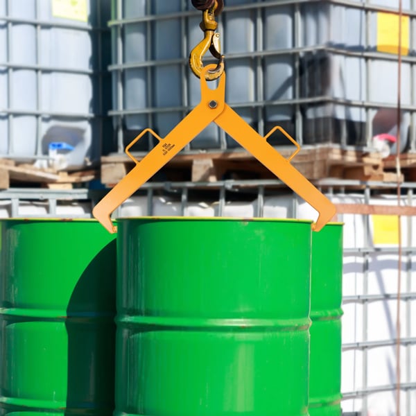 Vertikal tøndeklemme, 1322,77 lbs kapacitet, ergonomisk design,600 Kg, Gul