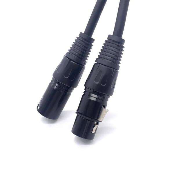 DMX-kabel, 1 meter længde, 3-pins konfiguration, kompatibel med scenelysstyringssystemer, skærmet kabel, CE- og FCC-certificeret