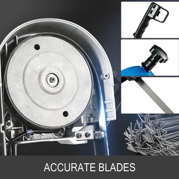 Metalbåndsav, 1000W motor, bladhastighed 40-88 MPM, cirkulært skæring @90° 3,3", rektangulært skæring @90° 3,3"x4,1", CE-certificeret