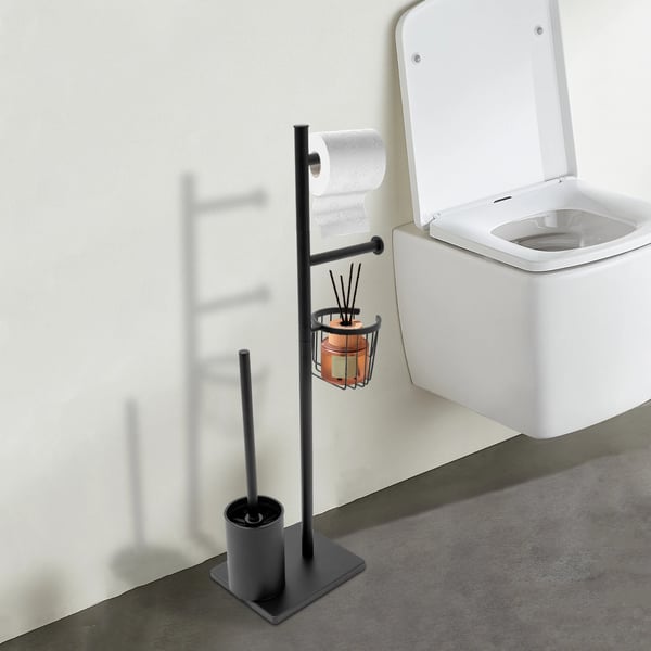 Toiletpapirholder, Multifunktionelt Design, Holdbar Konstruktion,sort