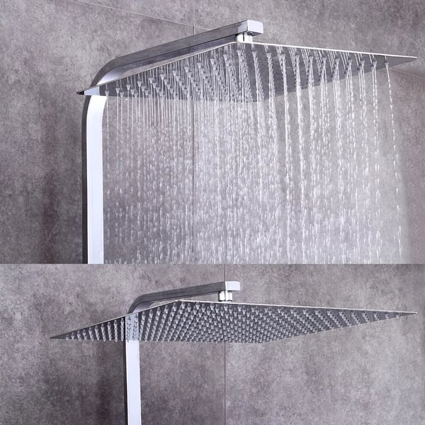Termostatisk brusesystem, messing og rustfrit stål, 8 tommer brusehoved, justerbar højde på 30 tommer, universel kompatibilitet, nem installation