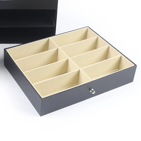 Solsorte Display Box, Stilfuld Organisation, Multi-Compartment Design, sort