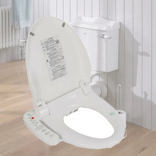 Bidet-wc-istuin, lämmitetty, itsepuhdistuva,Pyöreä, VALKOINEN