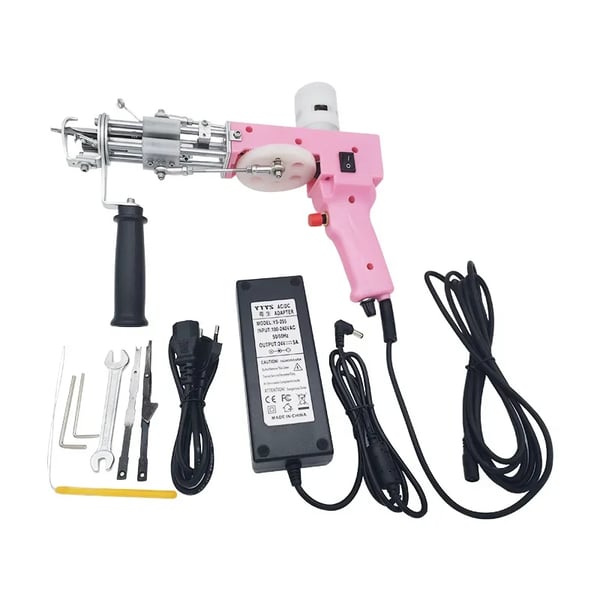 Pink Tufting Gun, 2-i-1 Funktionalitet, Justerbar Hastighedskontrol,Pink to-i-en