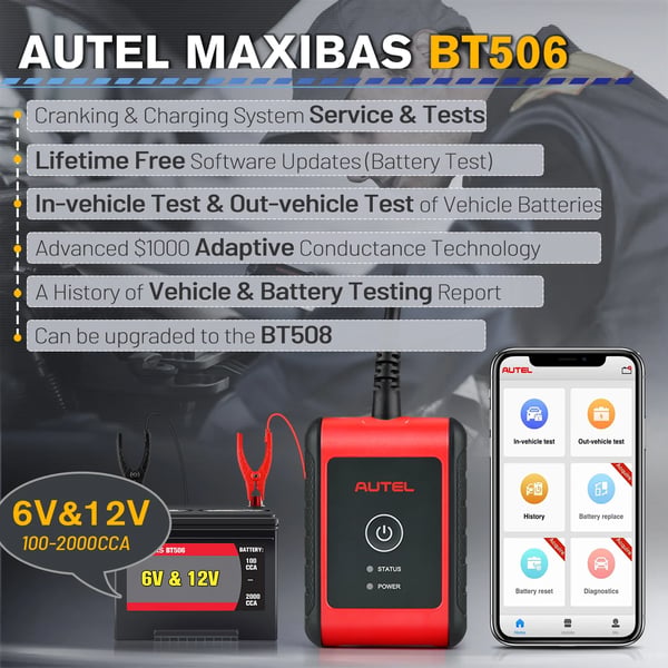 Akku Testeri, Bluetooth-yhteys, Monipuolinen Yhteensopivuus,BT506