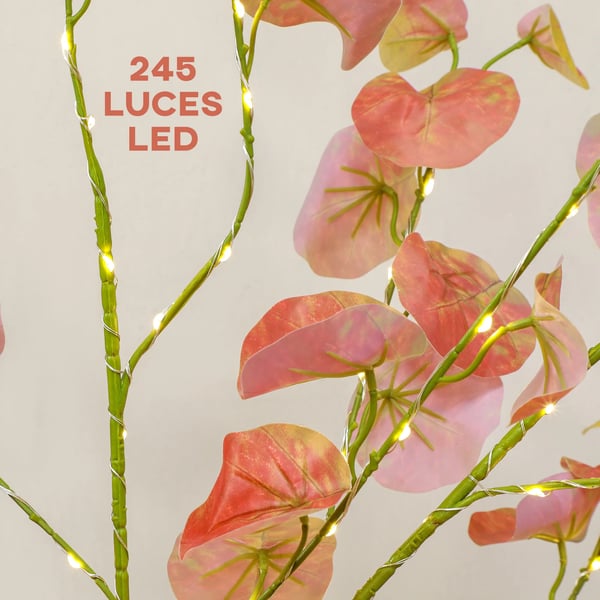 Kunstig Eucalyptus Træ, 150 cm Højde, 245 LED Lygter, Varm Hvid Lysfarve, IP44 Vandtæt Bedømmelse, Aftageligt Design