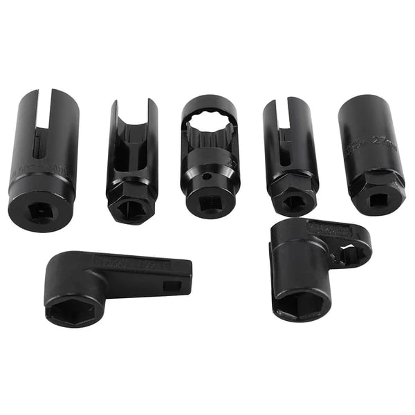 Oxygen Sensor Socket Sæt, 7 stk, 6-Punkts Design, 3/8 tommer Drive, 7/8” Kompatibilitet, 80mm Længde