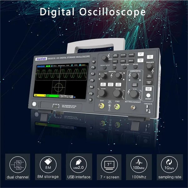 Digitalt Oscilloskop, 2 Kanaler, 150 MHz Båndbredde,DSO2D15
