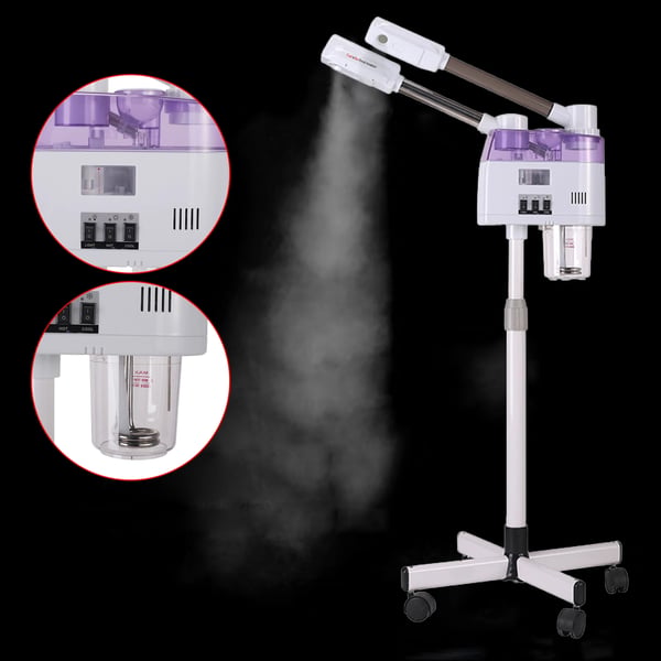 Skønhed Ansigtsdamper, Dobbelt Rør Varm & Kold Spray, 800W Effekt,HVID