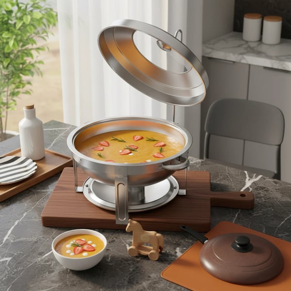 Chafing Dish, 410 rustfrit stål, 7,5L kapacitet,Sølv