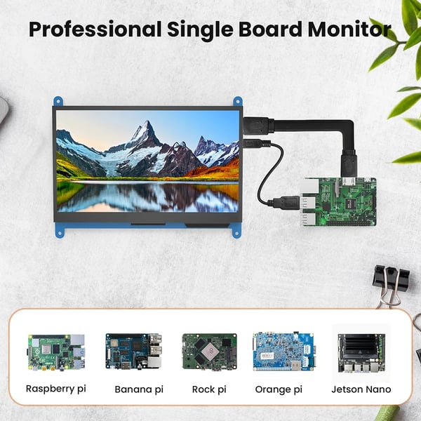 Berøringsskærm, 7 tommer, 1024x600 opløsning, 5-punkts kapacitiv, IPS-panel, CE-certificeret