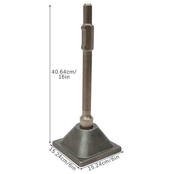 Jack Hammer Tamper, 406CR Stål, 15,24 x 15,24 x 40,64 cm, Kompatibel med Rivhammare, Högstyrka Slagmotstånd, Överlägsen Kompaktions Effektivitet