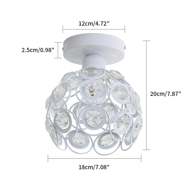 Loftlampe, Metal og Krystal Design, E27 Kompatibilitet,HVID