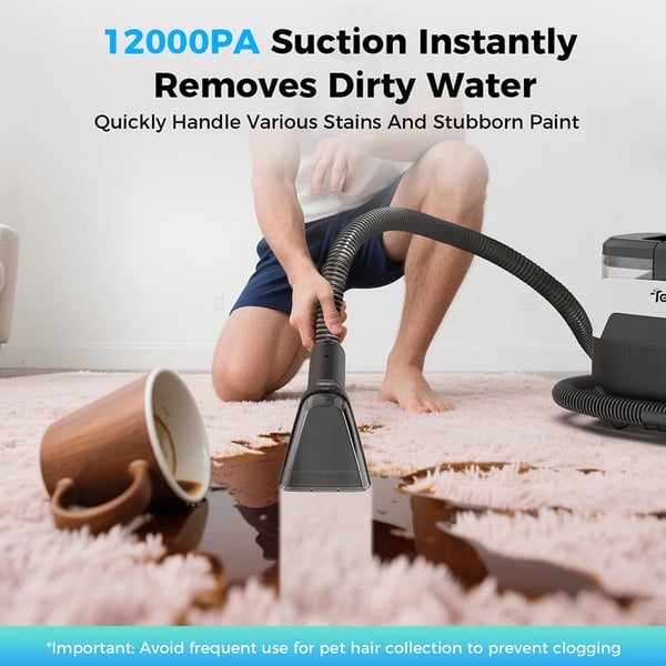 Tæpperenser, 12000Pa Sug, 1650W Dampkraft,EU, Teendow C6 MAX