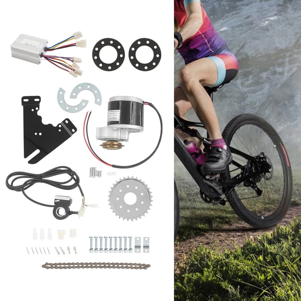 E-Cykel Ombygningskit, 350W Motor, 3300rpm Hastighed, 0.9N.M Moment, Under-Spændingsbeskyttelse, Belastningskapacitet 120 kg