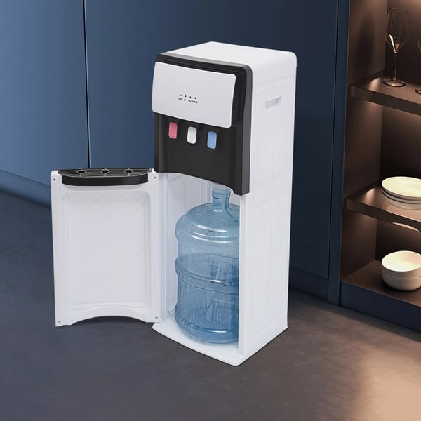 Vandkøler Dispenser, Varmt og Koldt Vand, Bundbelastet Design,HVID