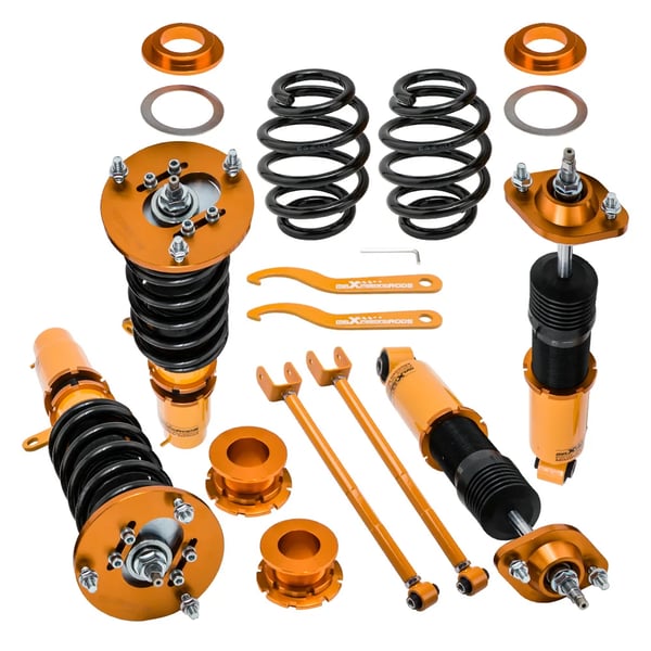 Coilover Kit, Justerbar Højde, 24 Niveauer af Dæmpning, Kompatibel med BMW Coupe E46 3 Serie