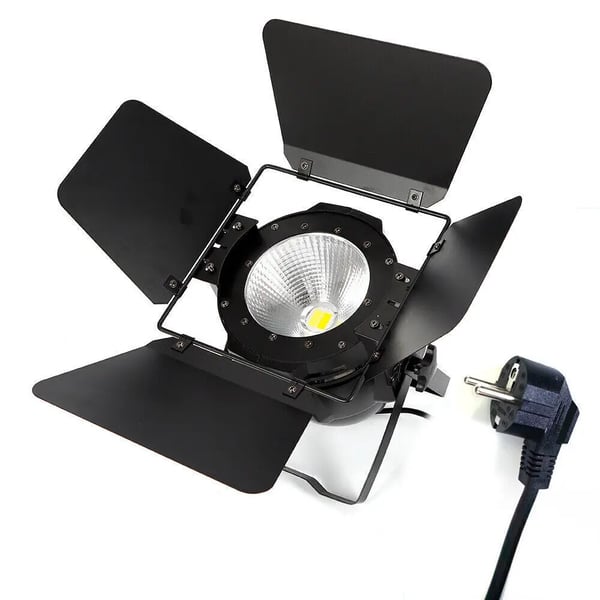 COB Stage Light, 100W Effekt, 8000-10000 Lumen, AC 90-240V, IP20 Beskyttelse, Dimensioner 24*26*28 cm