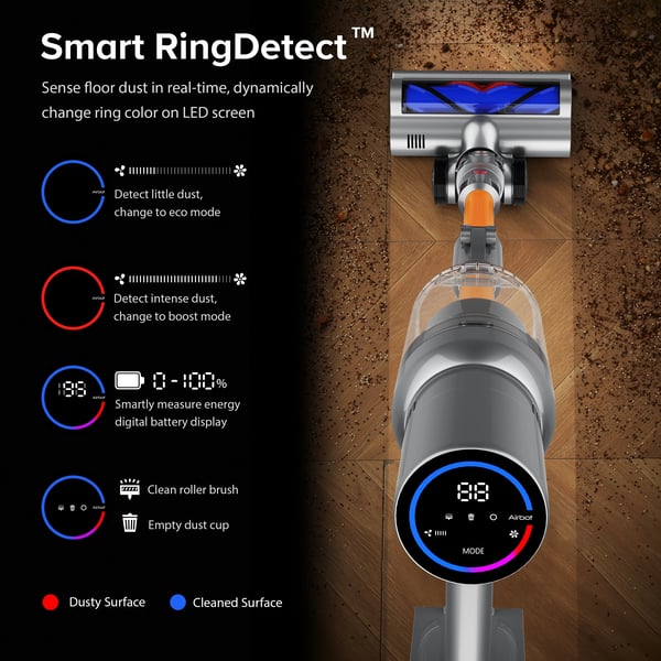 Trådløs håndholdt støvsuger, smart sugekontrol, ergonomisk design,EU, Gul