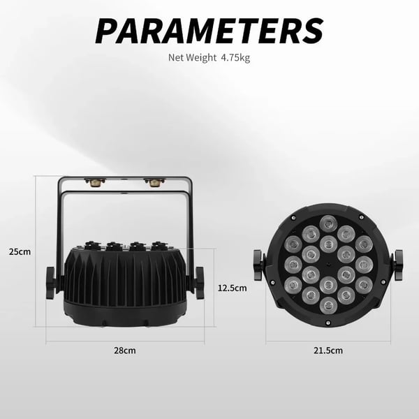 LED Par-lampa, 63 färgmakron, 5 lägen, strobeffekt,EU-plugg, svart