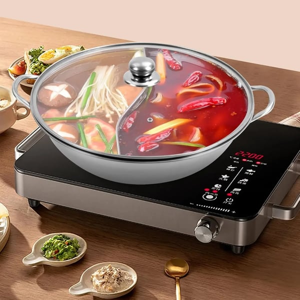 Hot Pot, Rustfrit Stål, Alsidig Madlavningskompatibilitet,sølv